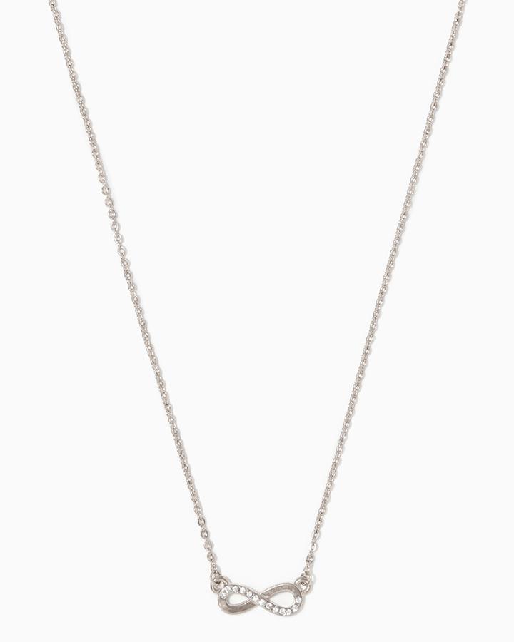Charming Charlie Single Infinity Rhinestone Pendant Necklace