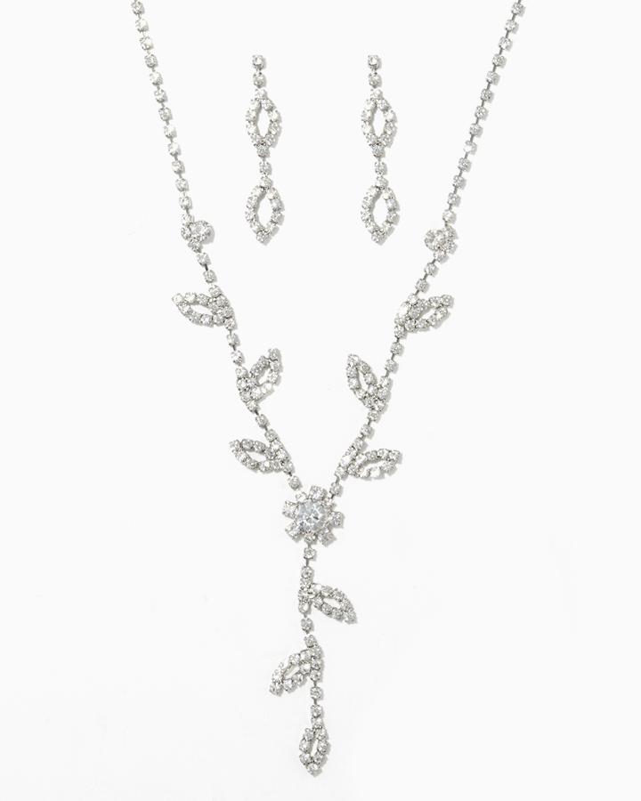 Charming Charlie Wildflower Pav Necklace Set