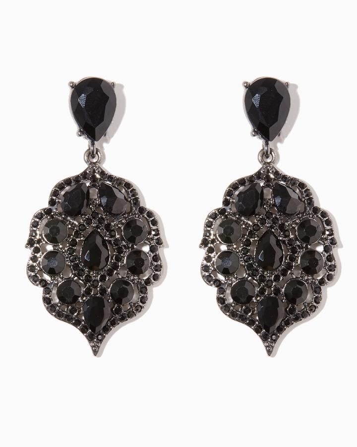 Charming Charlie Drop Rose Stone Earrings