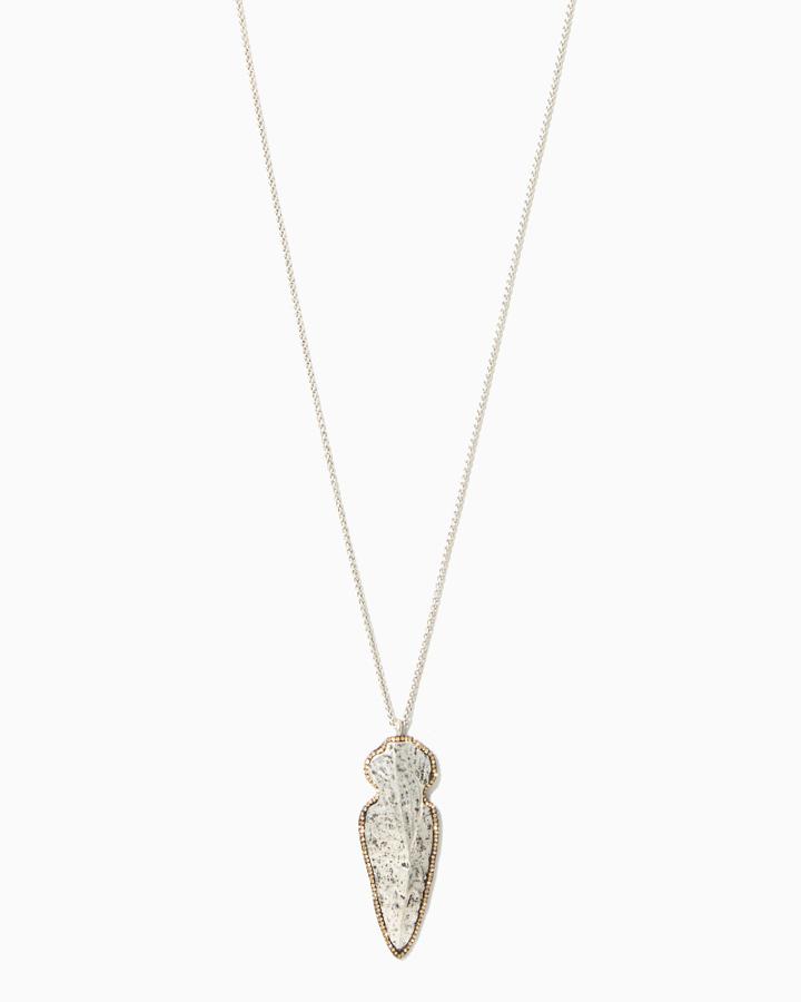 Charming Charlie Pav Stone Arrowhead Necklace