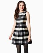 Charming Charlie Shimmer Stripe Fit And Flare Dress