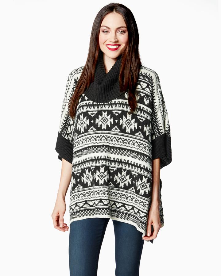 Charming Charlie Snow Style Cowl Neck Sweater