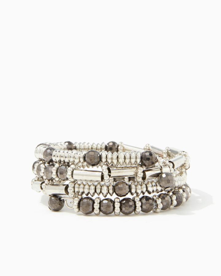 Charming Charlie Metallic Beaded Coil Bracelet