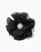 Charming Charlie Rosette Pearl Chiffon Brooch