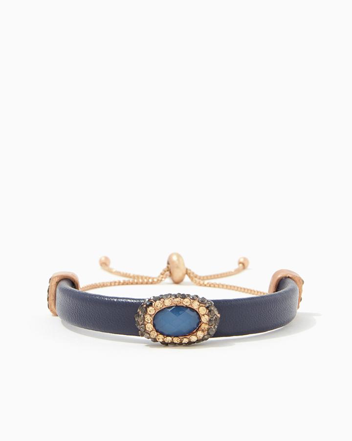 Charming Charlie Royal Leatherette Slip & Pull Bracelet