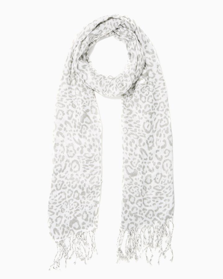 Charming Charlie Sparkling Snow Leopard Scarf