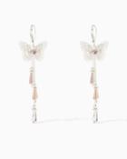 Charming Charlie Butterfly Faceted Fringe Earrings