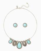 Charming Charlie Cabochon Teardrop Necklace Set