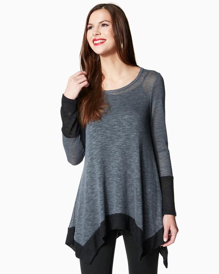Charming Charlie Color Block Sharkbite Top