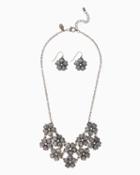 Charming Charlie Sparkling Flower Necklace Set