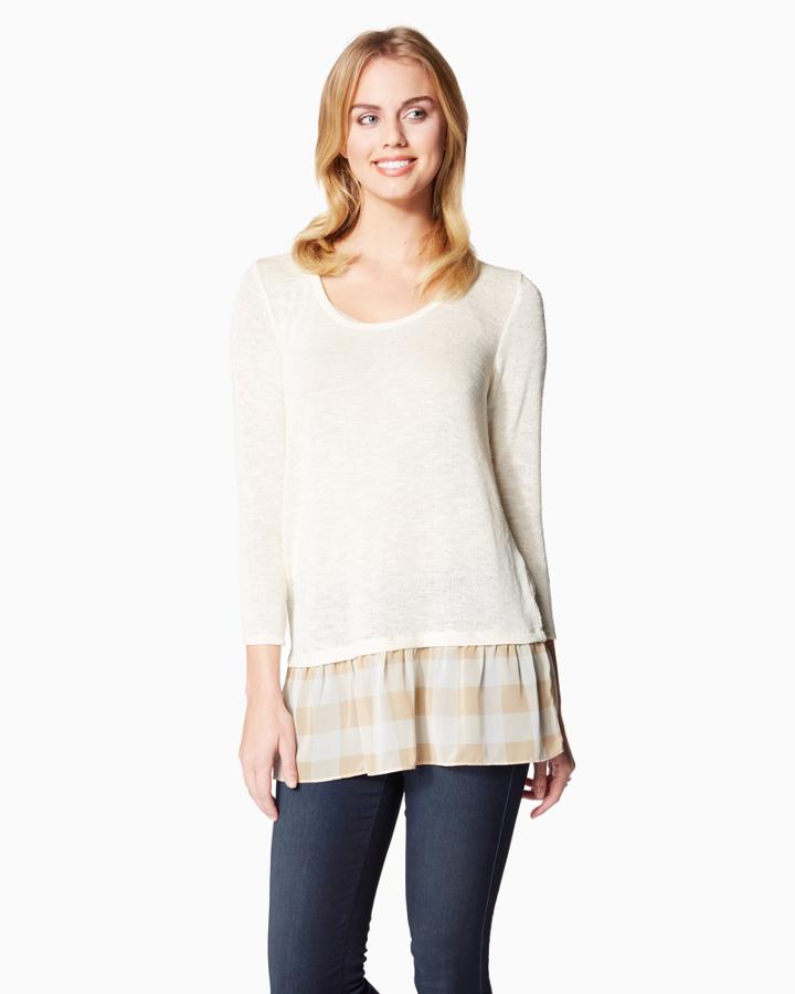 Charming Charlie Dainty Ruffle Hem Top