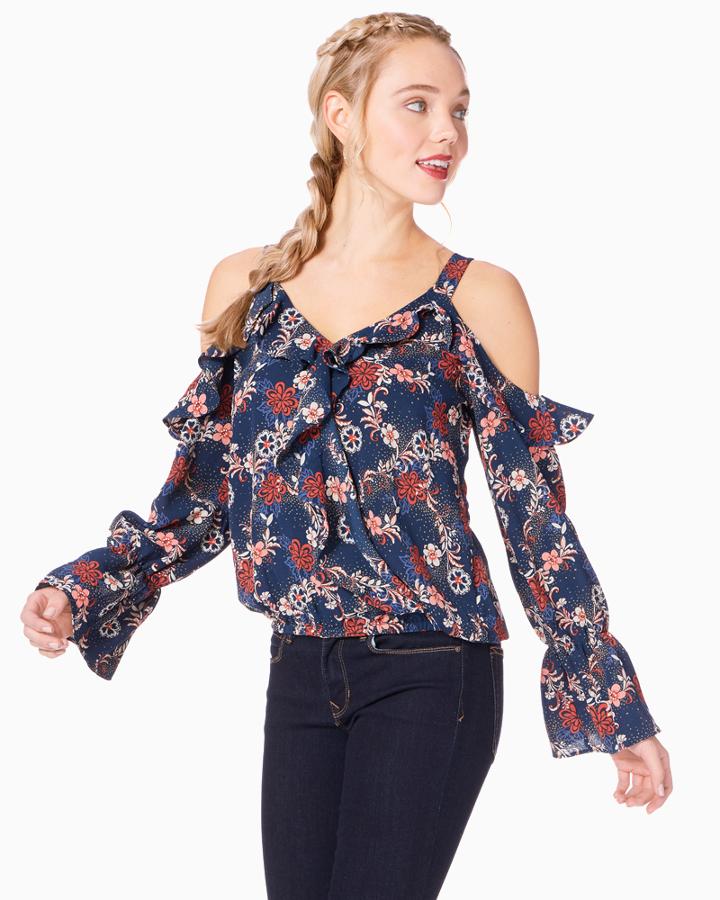 Charming Charlie Jade Ruffle Blouse