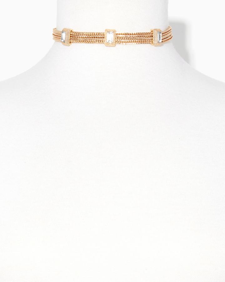 Charming Charlie Luminous Triple Chain Choker Necklace