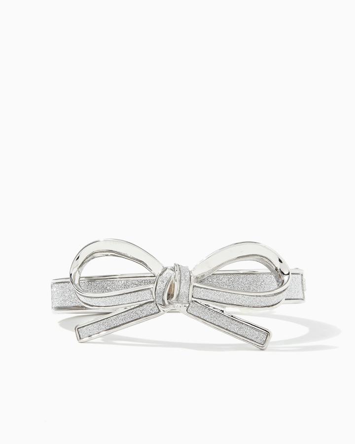 Charming Charlie Stardust Bow Hinge Bracelet