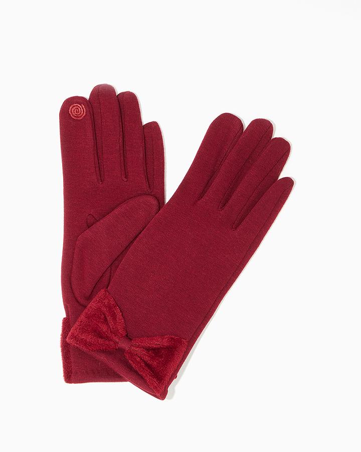 Charming Charlie Velvet Bow Texting Gloves