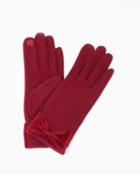 Charming Charlie Velvet Bow Texting Gloves