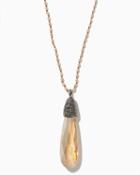 Charming Charlie Faceted Stone Pendant Necklace