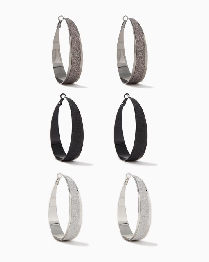 Charming Charlie Stardust Hoop Earrings Set