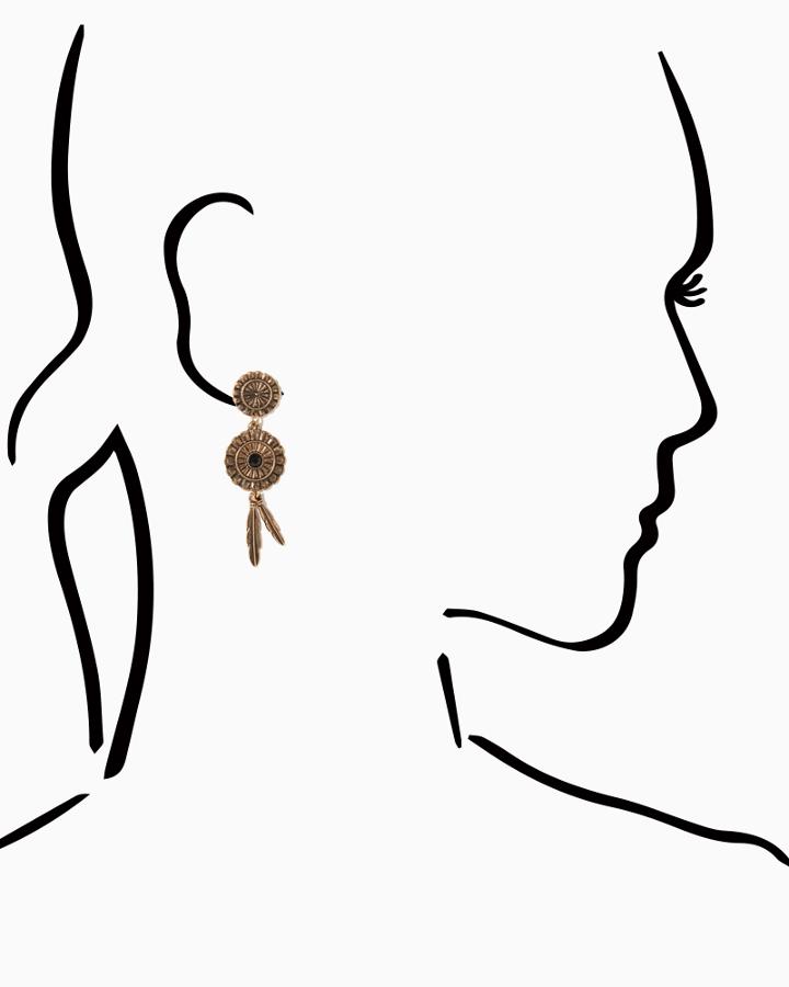 Charming Charlie Double Feather Drop Earrings