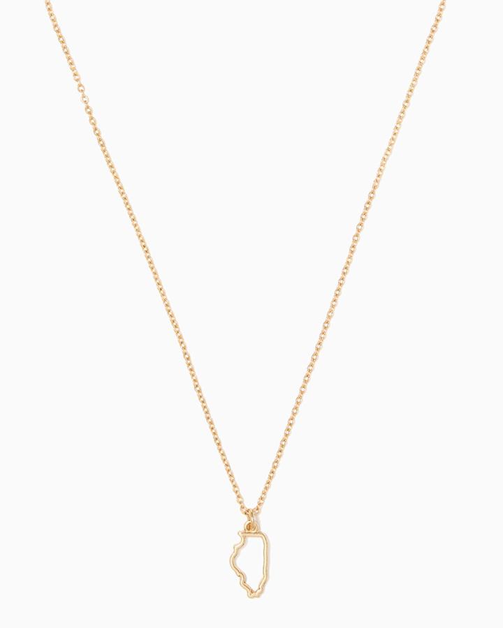 Charming Charlie Illinois State Outline Necklace