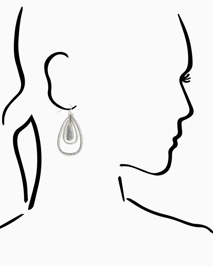Charming Charlie Lucky Hammered Teardrop Earrings