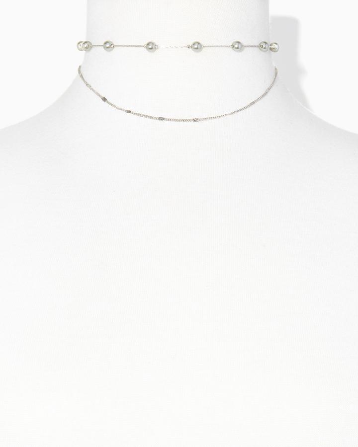 Charming Charlie Layers & Pearls Choker Necklace