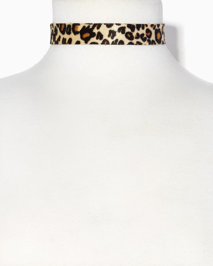 Charming Charlie Reversible Leopard Choker Necklace