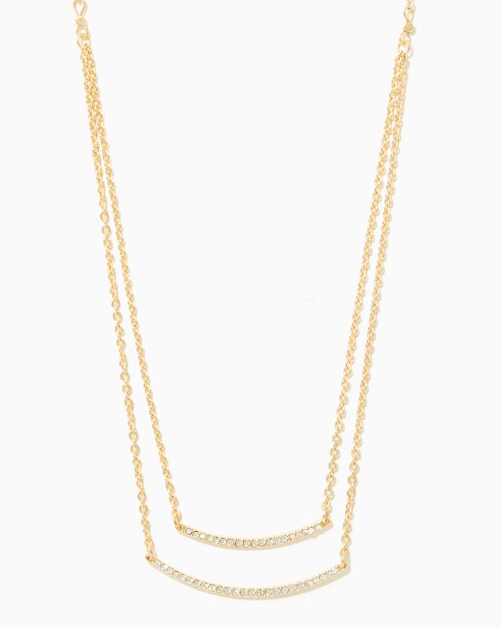Charming Charlie Pav Curved Bar Layered Necklace