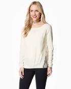 Charming Charlie Bree Crochet Inset Sweater
