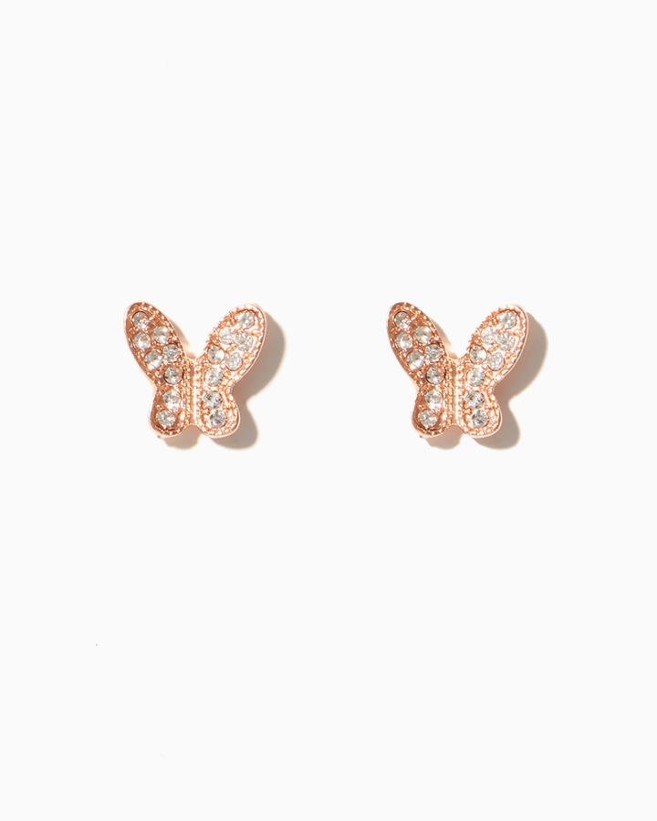 Charming Charlie Pav Butterfly Stud Earrings