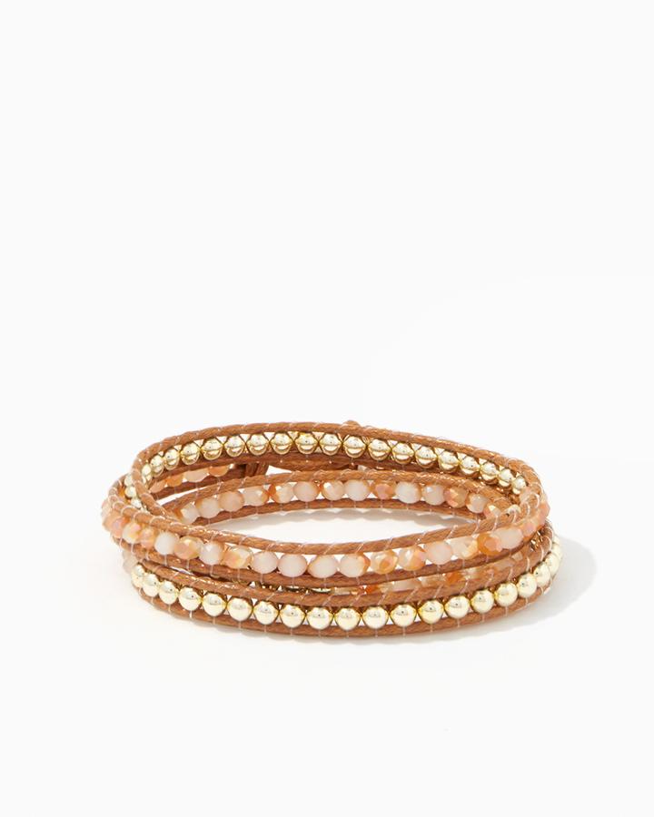 Charming Charlie Cord And Bead Wrap Bracelet