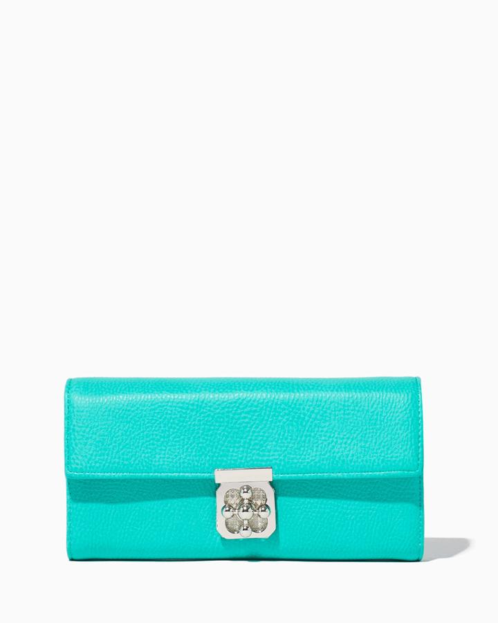 Charming Charlie Clover Turnlock Crossbody Wallet