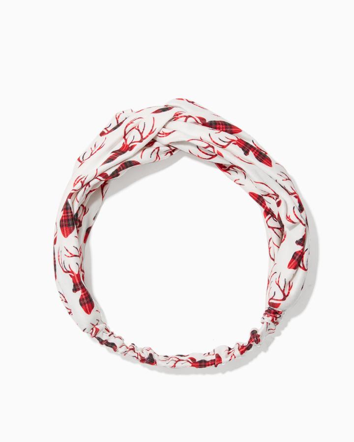 Charming Charlie Deer Plaid Hair Wrap