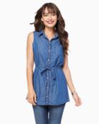 Charming Charlie Denim Belted Tunic