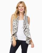 Charming Charlie Patterned Drapey Vest