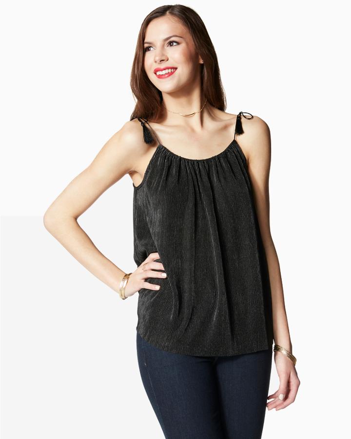 Charming Charlie Panache Pleated Tank Top