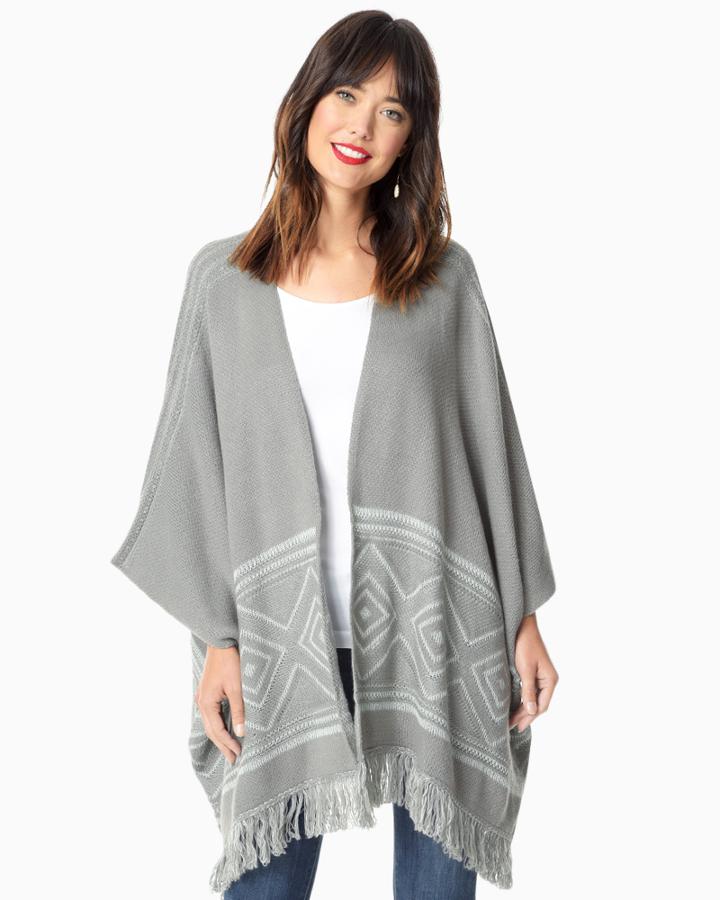 Charming Charlie Dakota Fringe Poncho