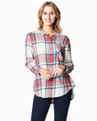 Charming Charlie Plaid Long Sleeve Tunic