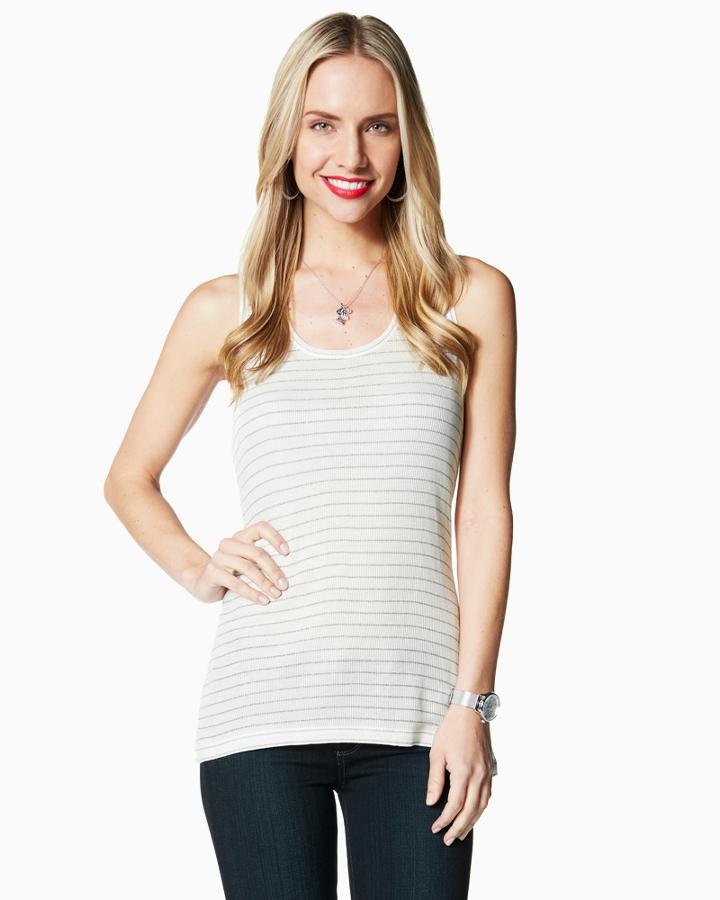 Charming Charlie Lurex Stripe Racerback Tank