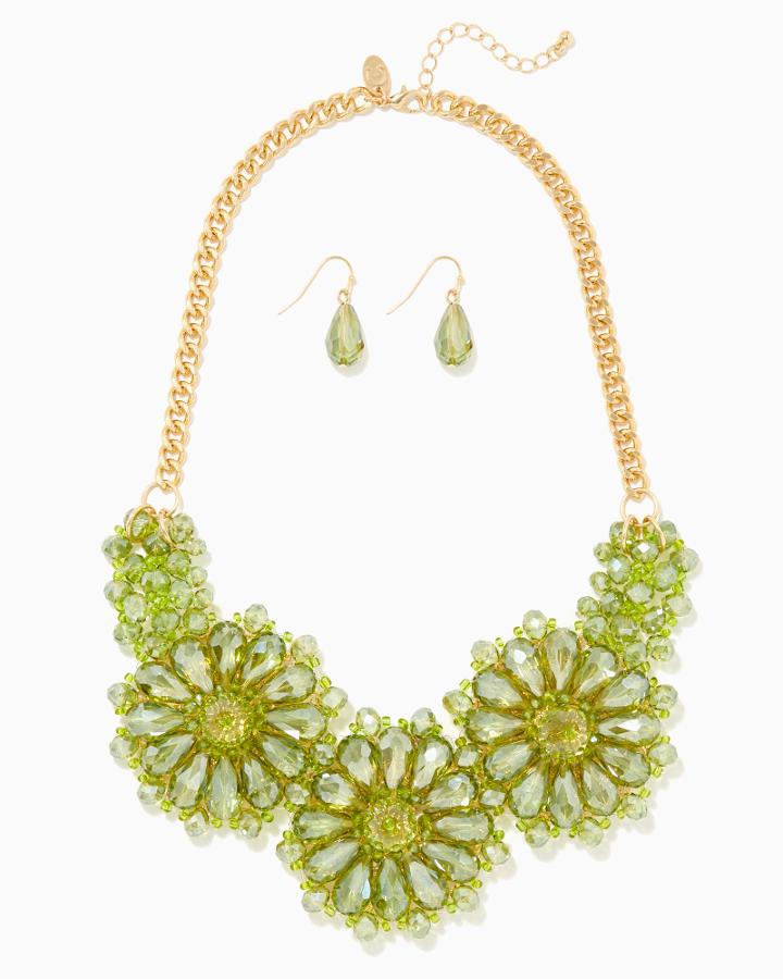Charming Charlie Lush Blooms Necklace Set