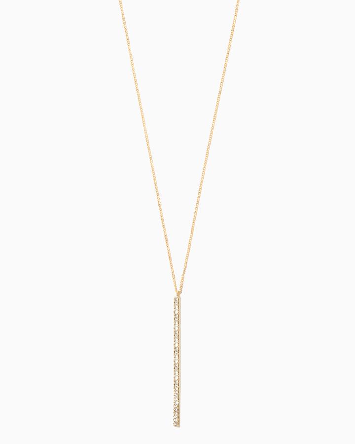 Charming Charlie Bold Pav Stick Pendant Necklace