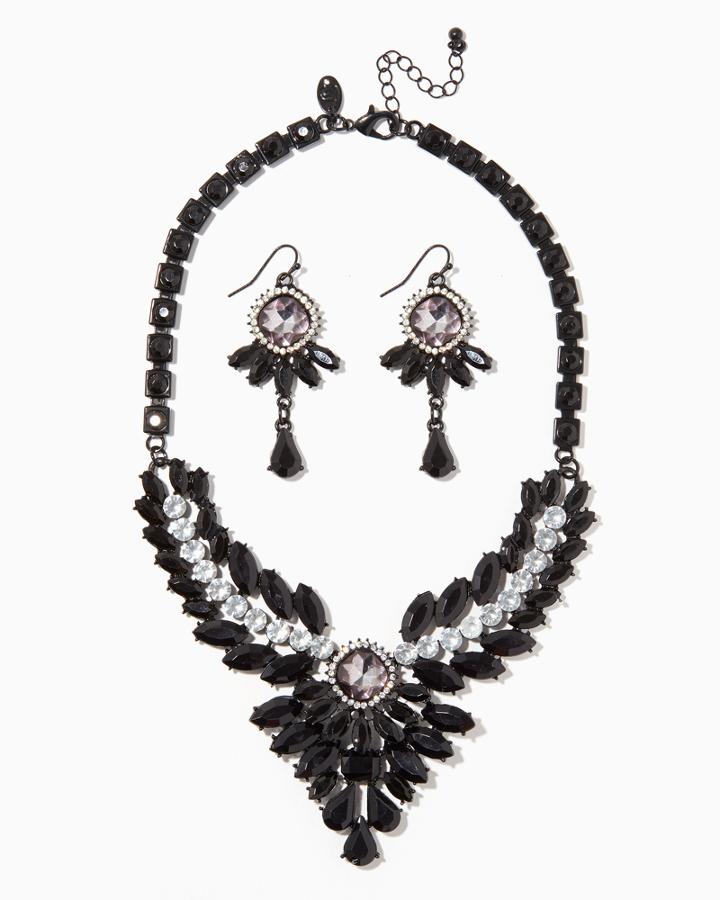 Charming Charlie Alyssa Rhinestone Necklace Set