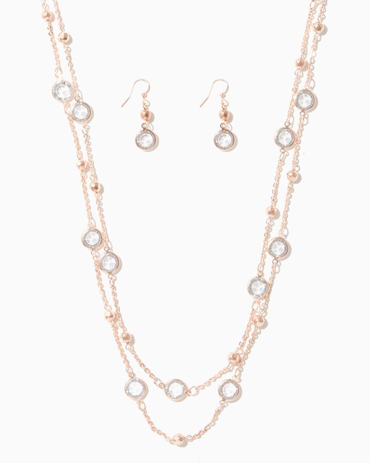Charming Charlie Double Time Station Necklace Set