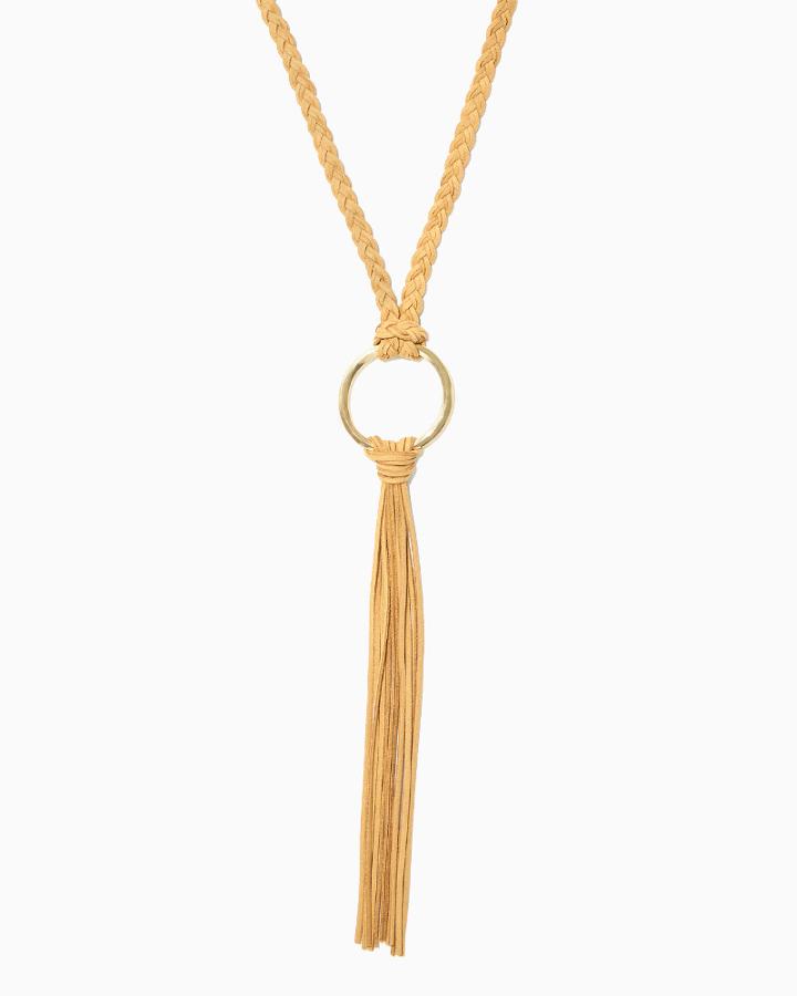 Charming Charlie Whip Braided Tassel Necklace