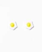 Charming Charlie Fried Egg Emoji Stud Earrings