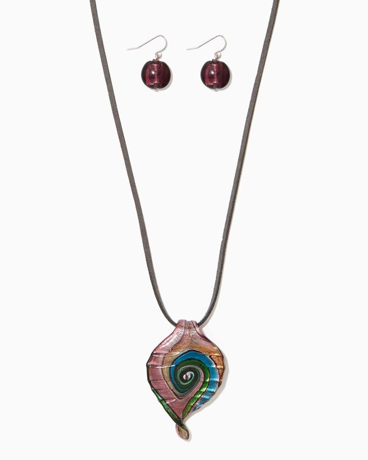 Charming Charlie Shell Swirl Necklace Set