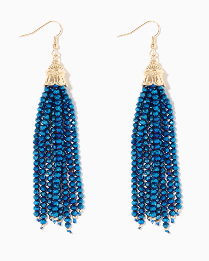 Charming Charlie Capped Tassel Beads Drop Earrings