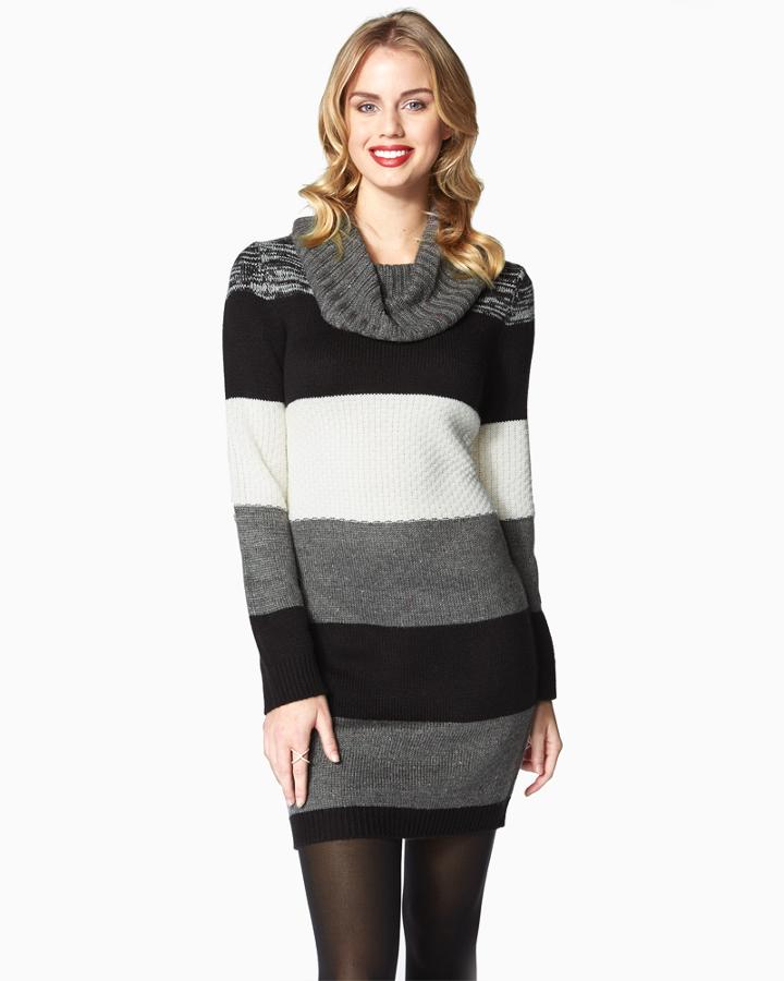 Charming Charlie Colorblock Cowl Neck Dress