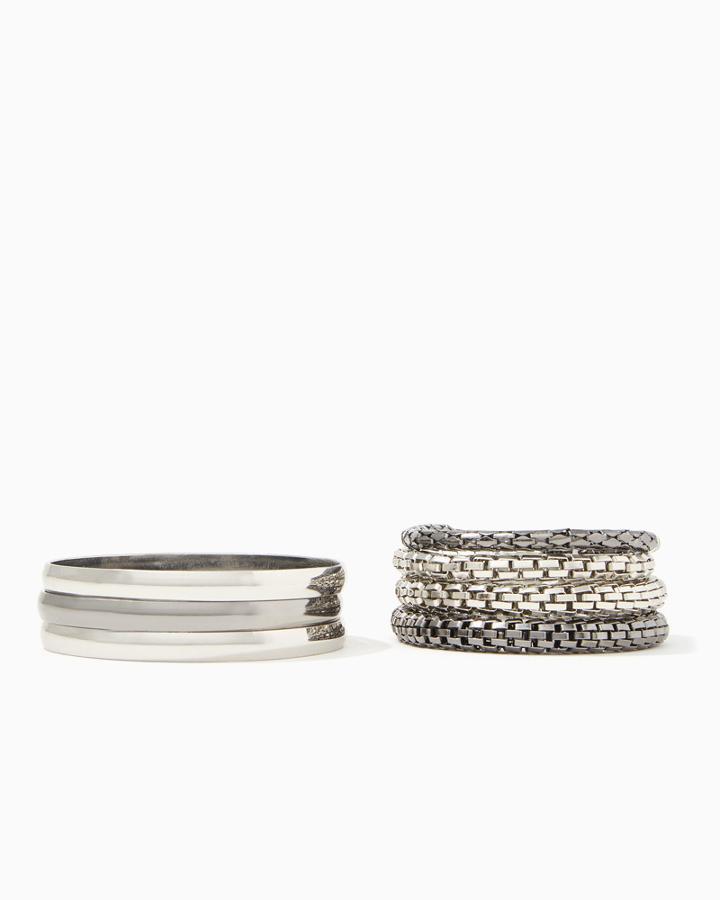 Charming Charlie Mixed Metal Mesh Bracelet Set