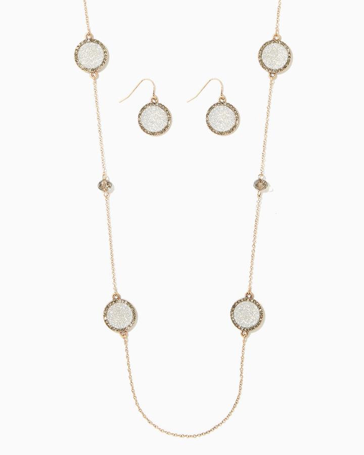 Charming Charlie Stardust Medallion Necklace Set